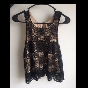 Black Lace Crop Top